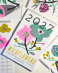 2027 Wild Flowers Modern Risograph Wall Calendar
