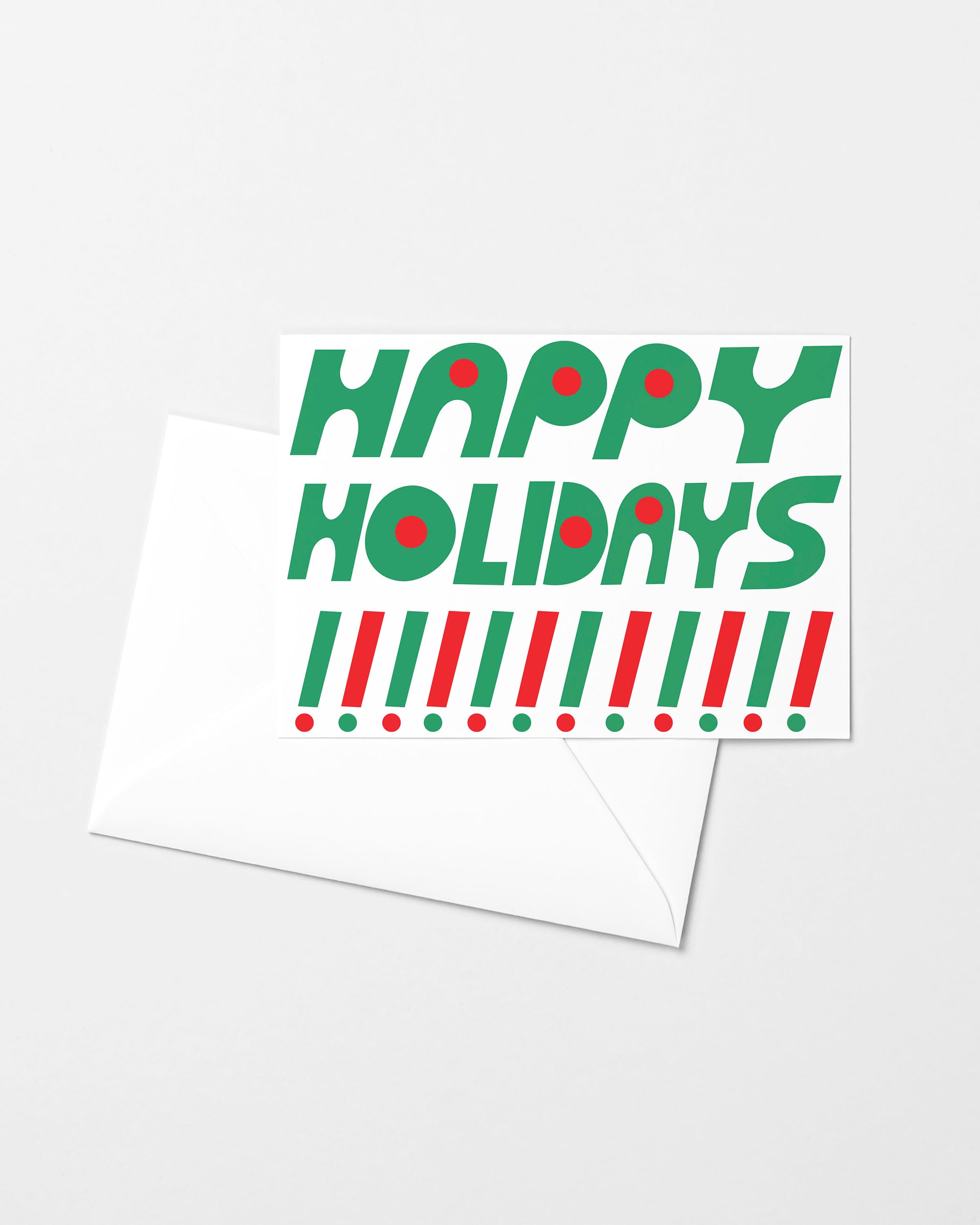 Happy Holidays Exclaim Risograph Greeting Card