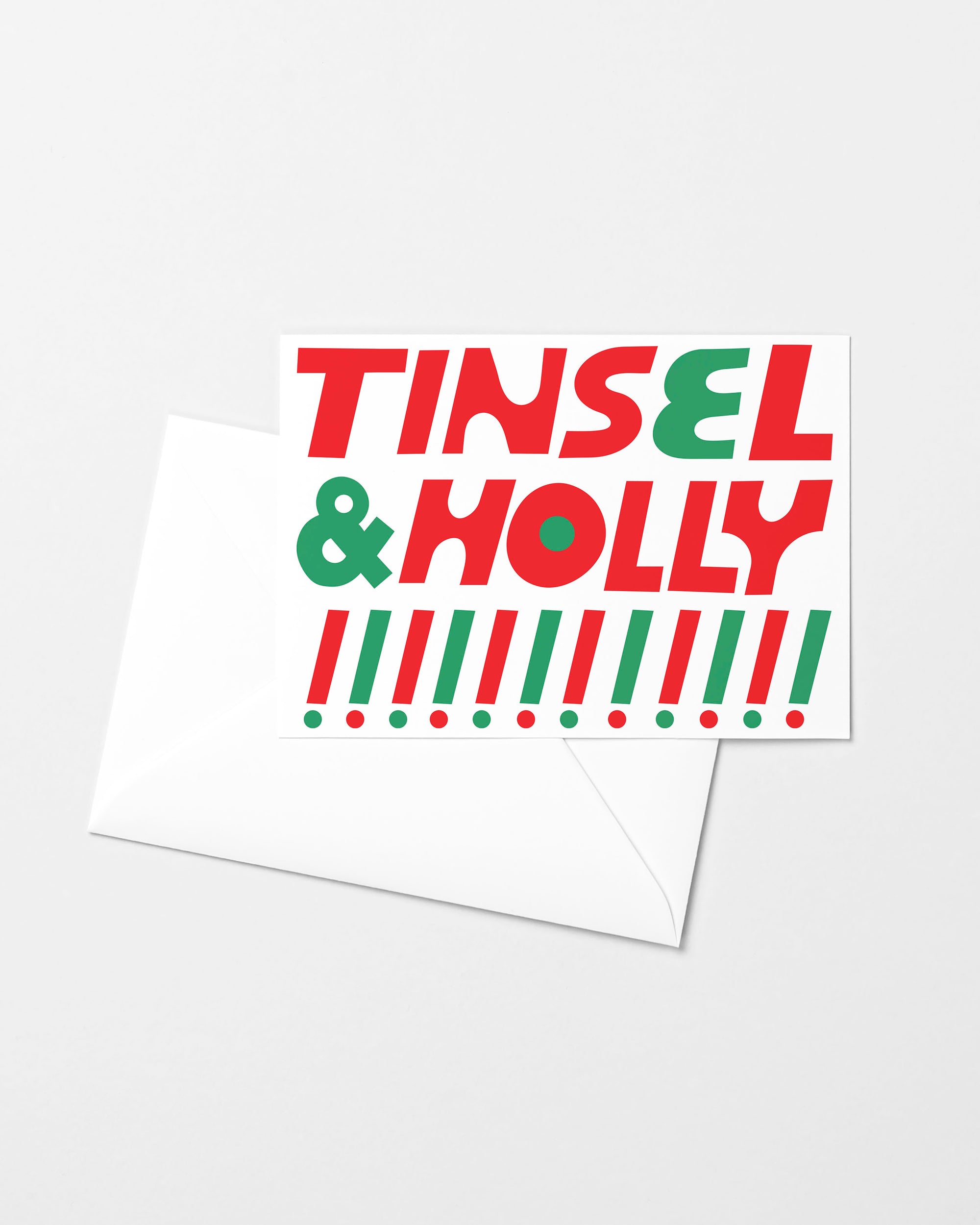 Tinsel & Holly Exclaim Risograph Greeting Card