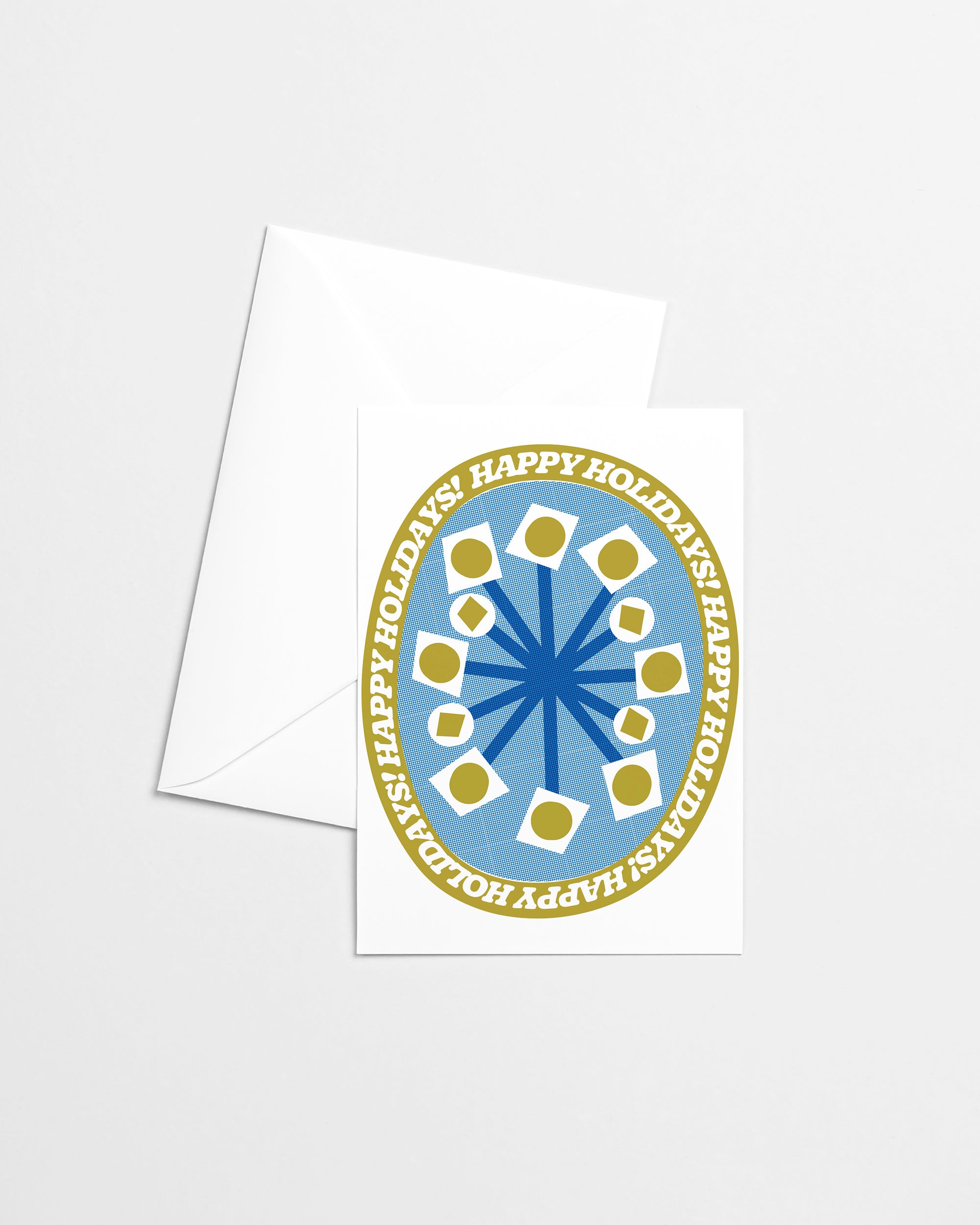 Happy Holidays Blue Star Greeting Card