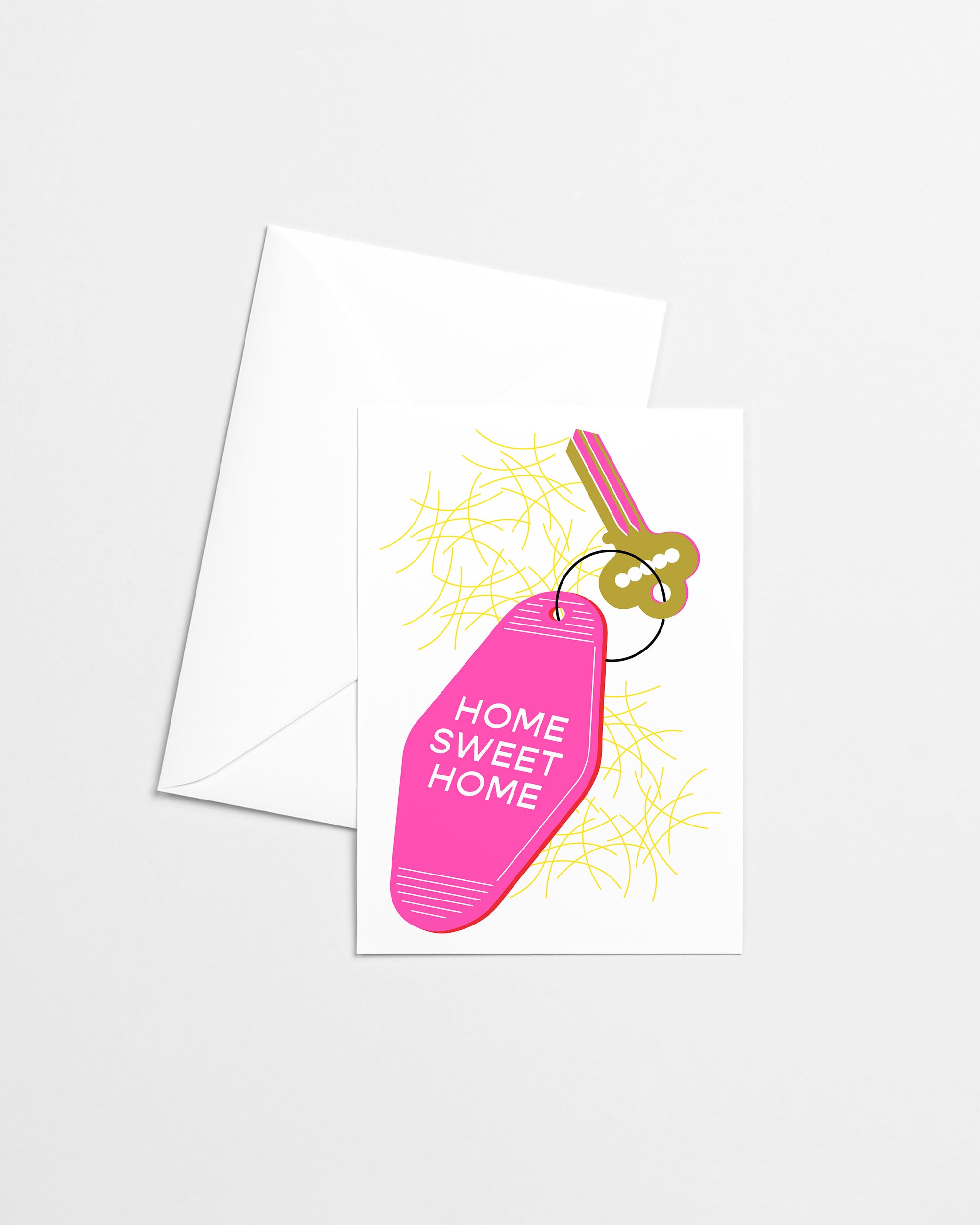 Home Sweet Home Housewarming Key Risograph Greeting Card