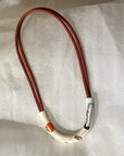 Abstract Drawings + Red Rope • Ceramic Necklace
