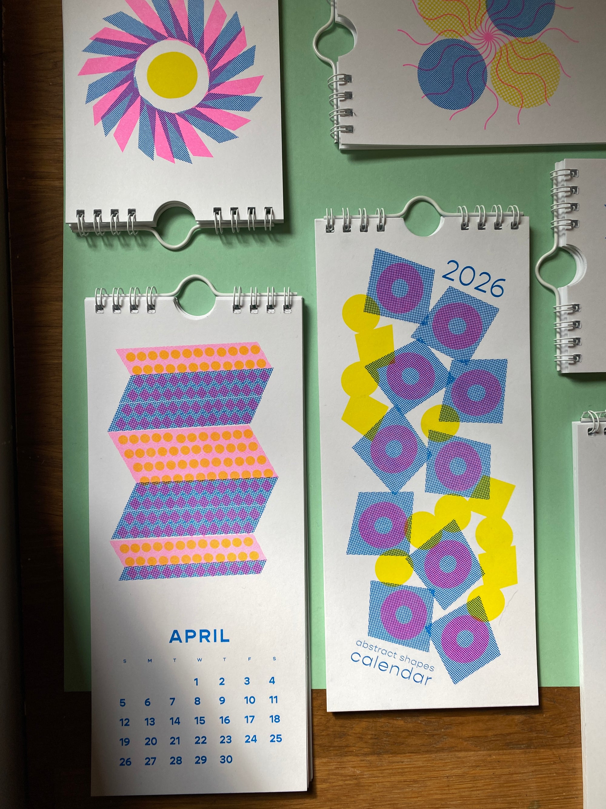 2026 Abstract Shapes Modern Risograph Wall Calendar