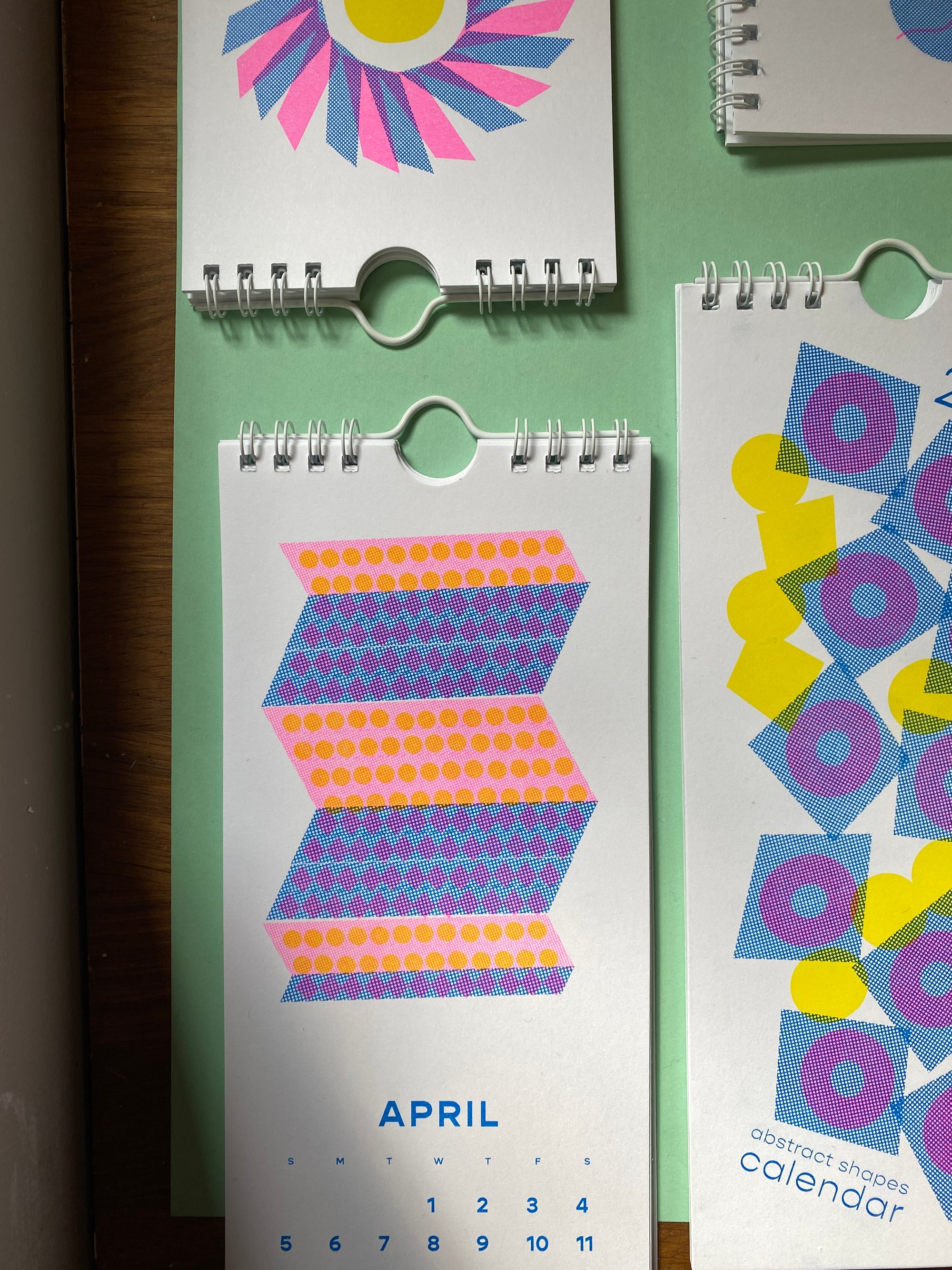 2026 Abstract Shapes Modern Risograph Wall Calendar