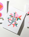 Paperclip Flowers • Modern Risograph Print