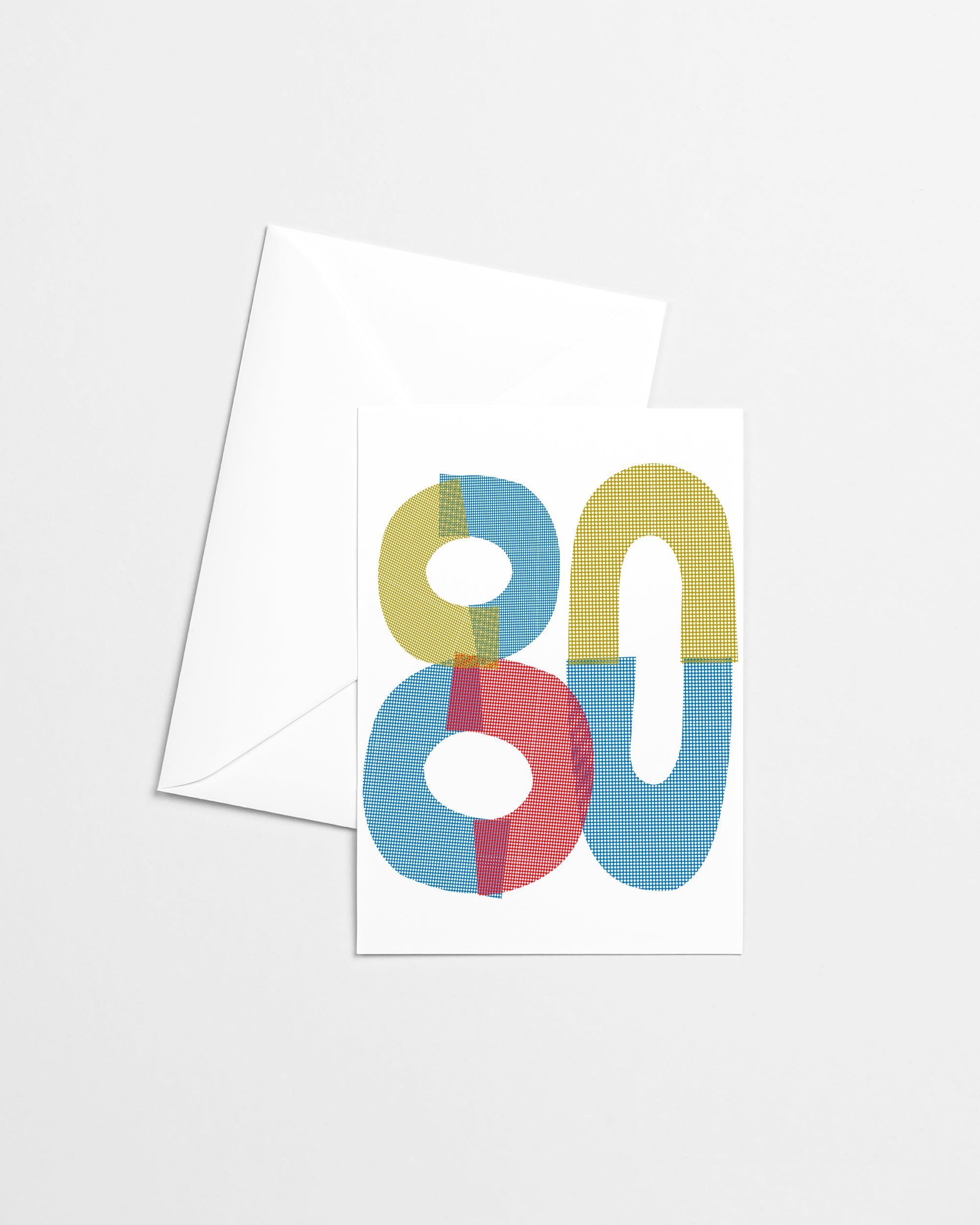 80th Birthday Risograph Greeting Card