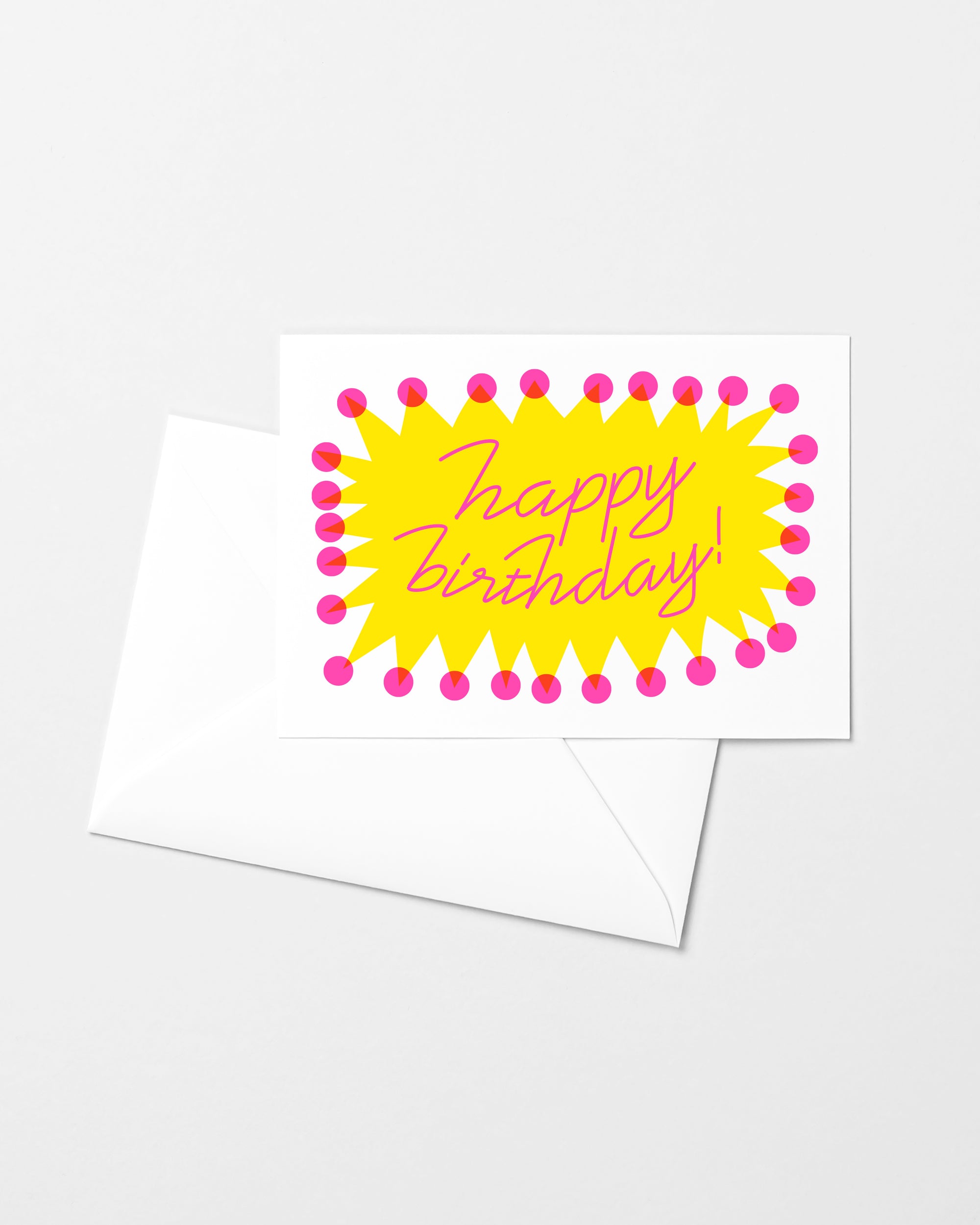 Happy Birthday Starburst Risograph Card
