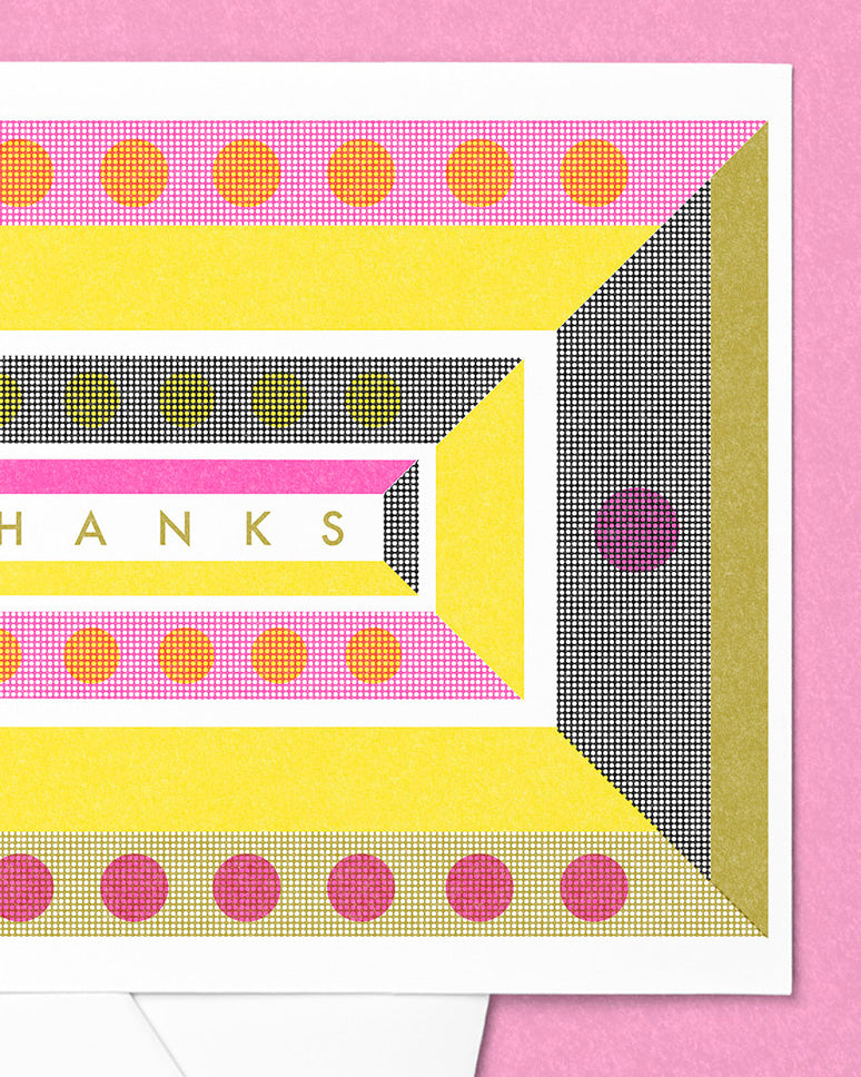 Thanks Geometric Risograph Card