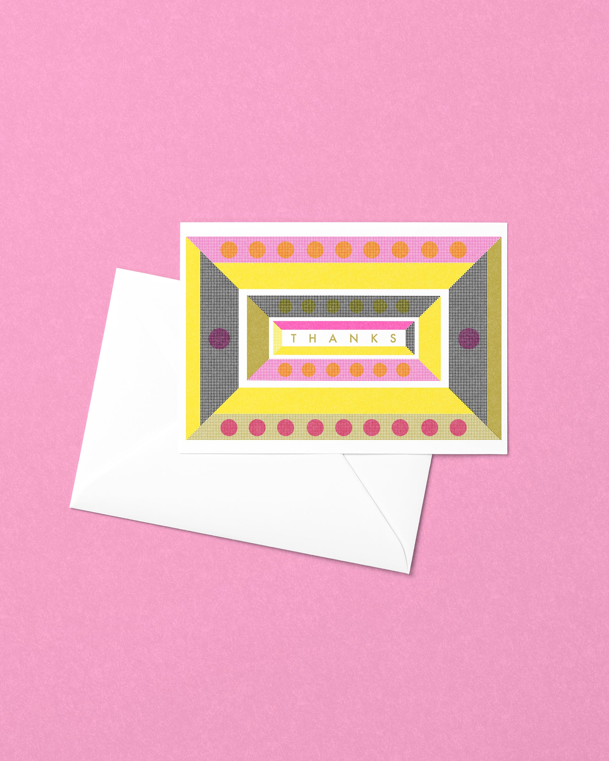 Thanks Geometric Risograph Card