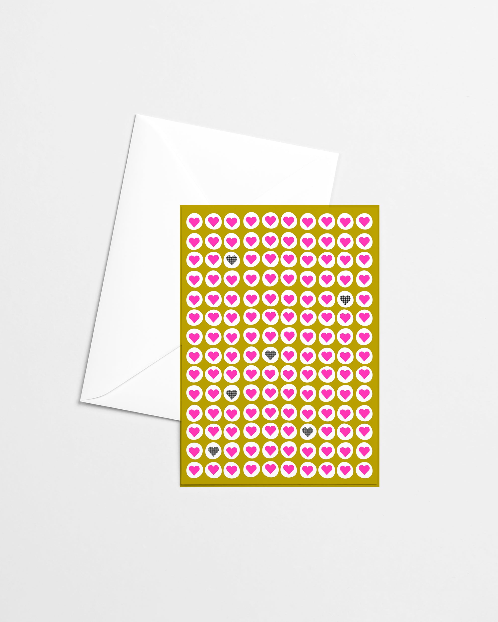 Mini Hearts Risograph Greeting Card