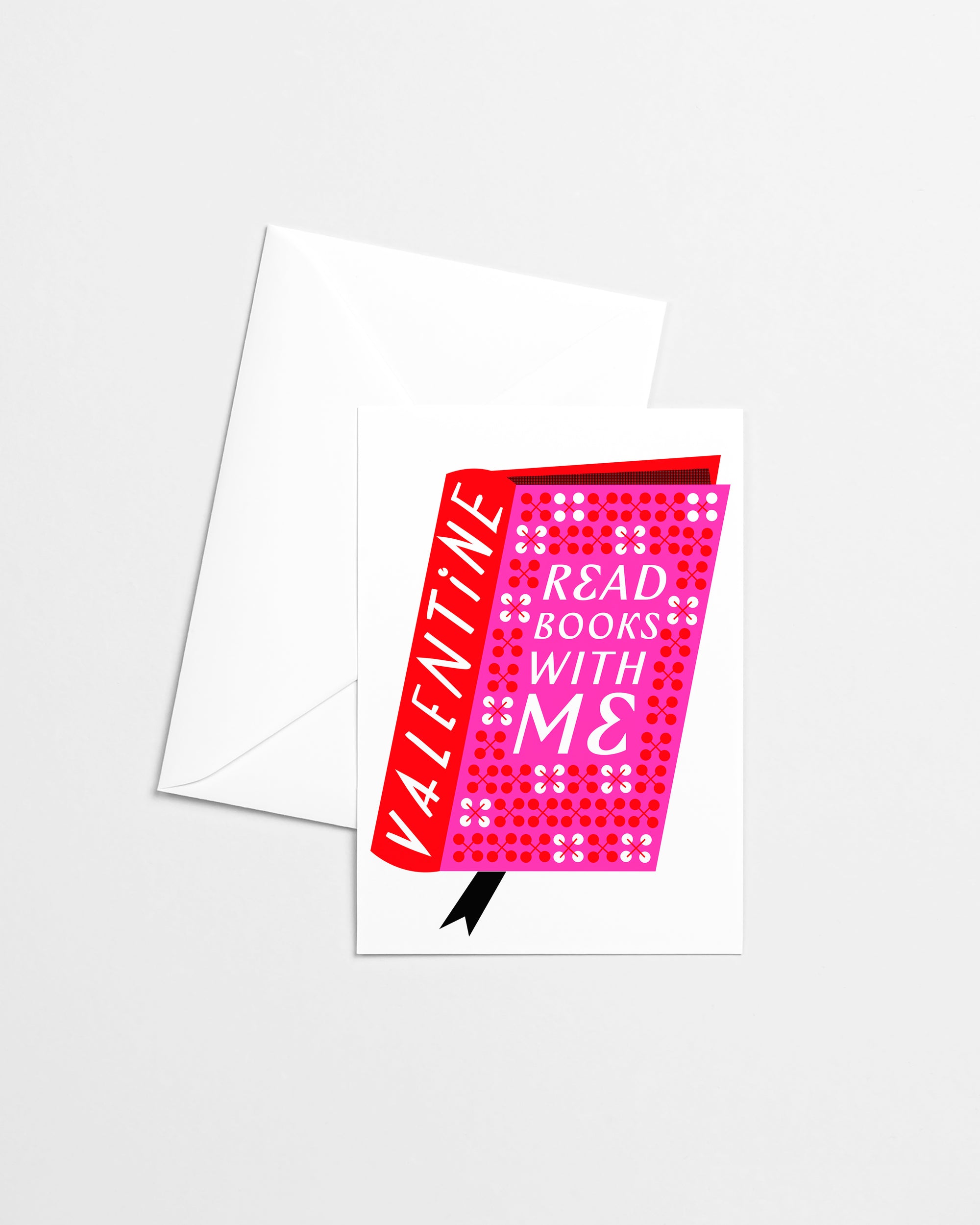 Read Books With Me Valentine Risograph Greeting Card