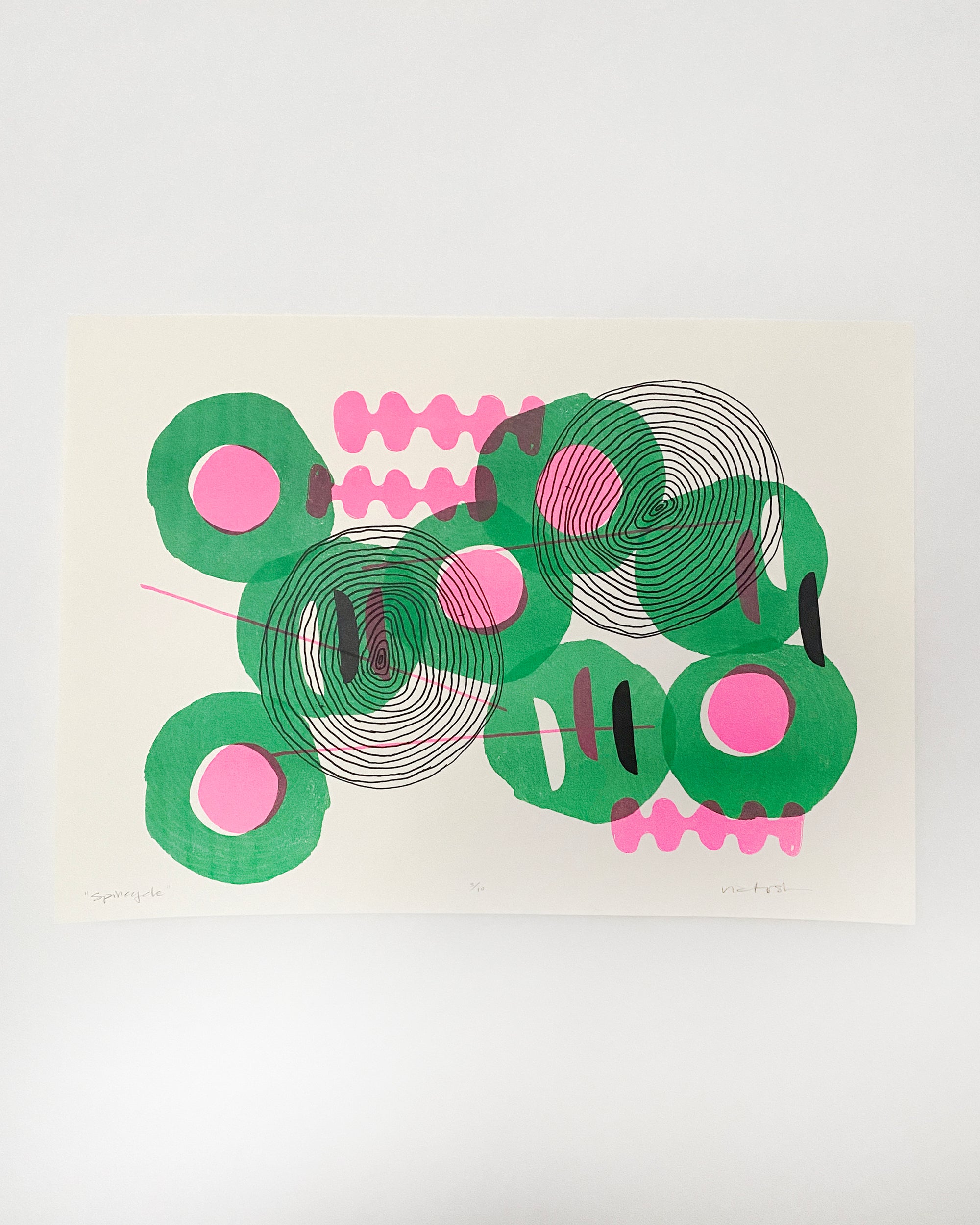 Spin Cycle Risograph print