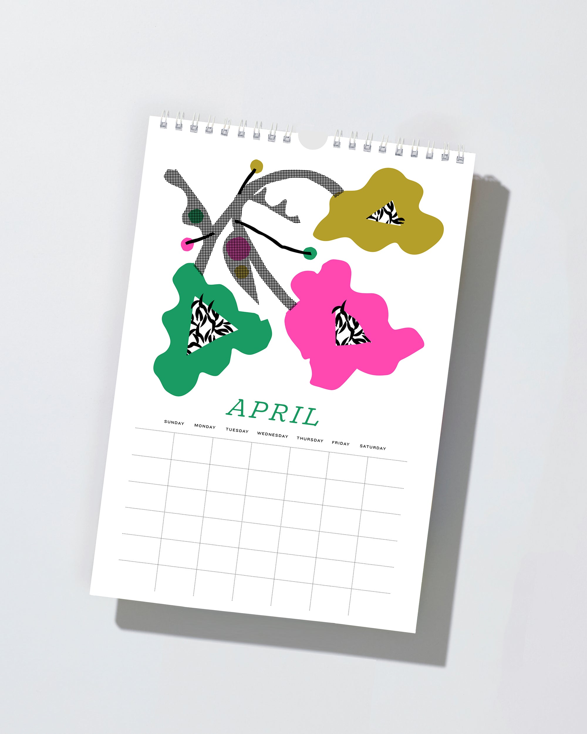 2027 Wild Flowers Modern Risograph Wall Calendar