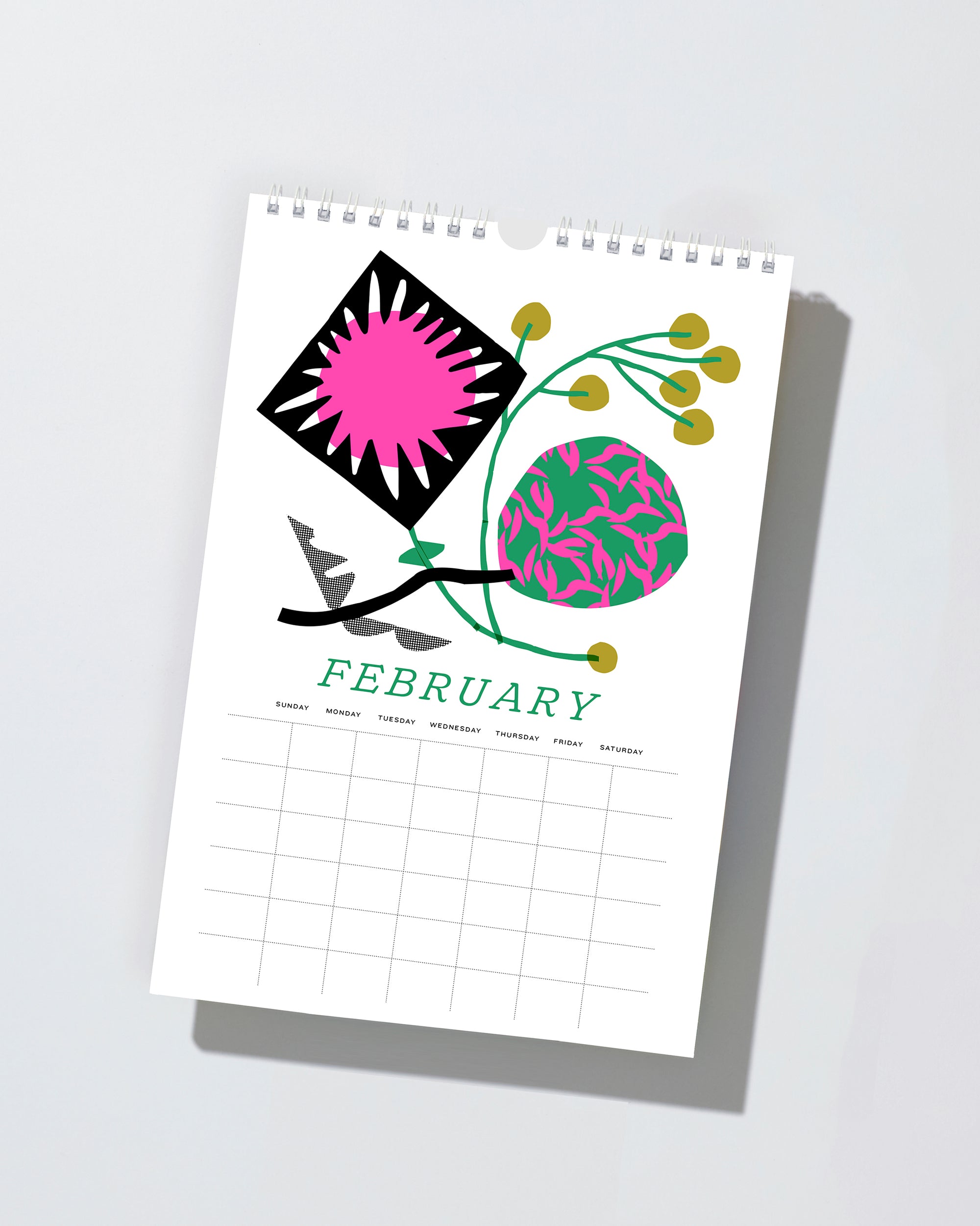 2027 Wild Flowers Modern Risograph Wall Calendar