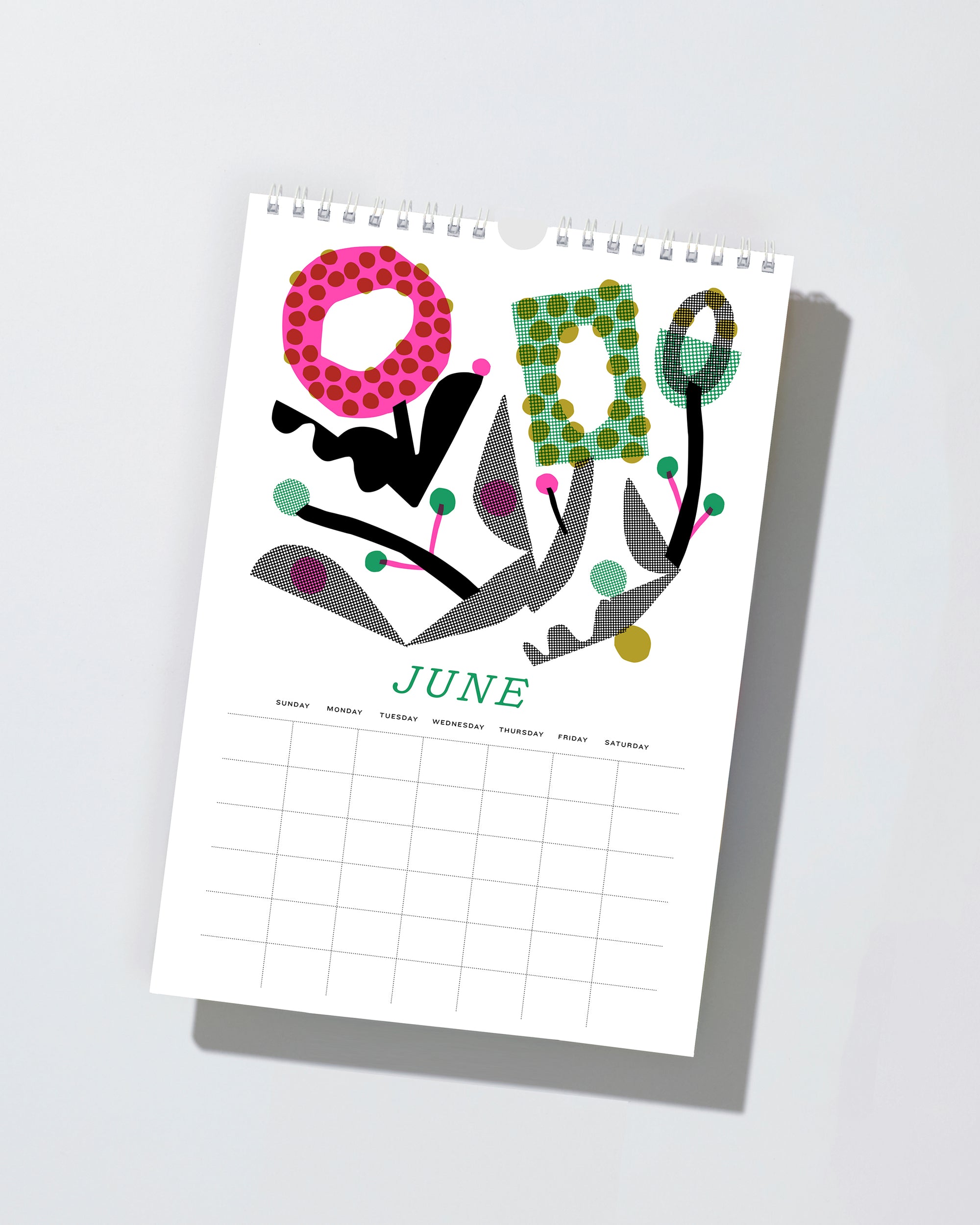 2027 Wild Flowers Modern Risograph Wall Calendar