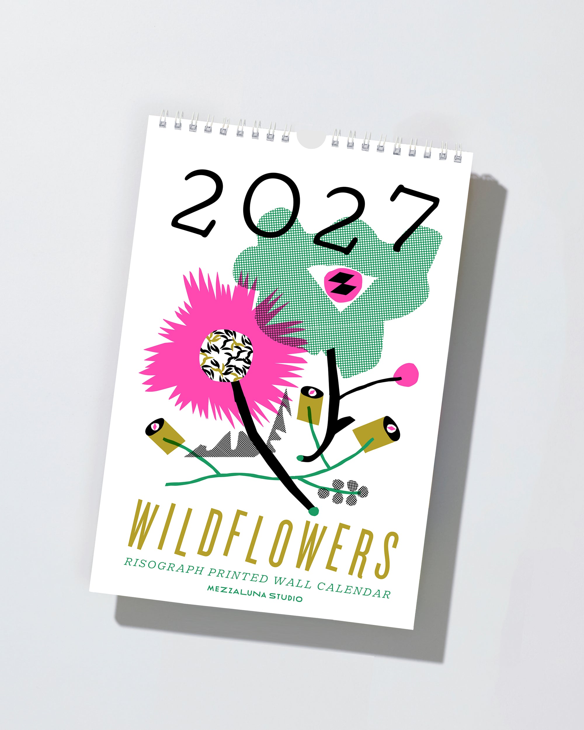 2027 Wild Flowers Modern Risograph Wall Calendar