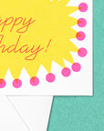 Happy Birthday Starburst Risograph Card
