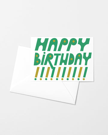 Happy Birthday Exclaim Risograph Greeting Card