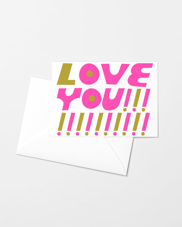 Love You Exclaim Risograph Greeting Card