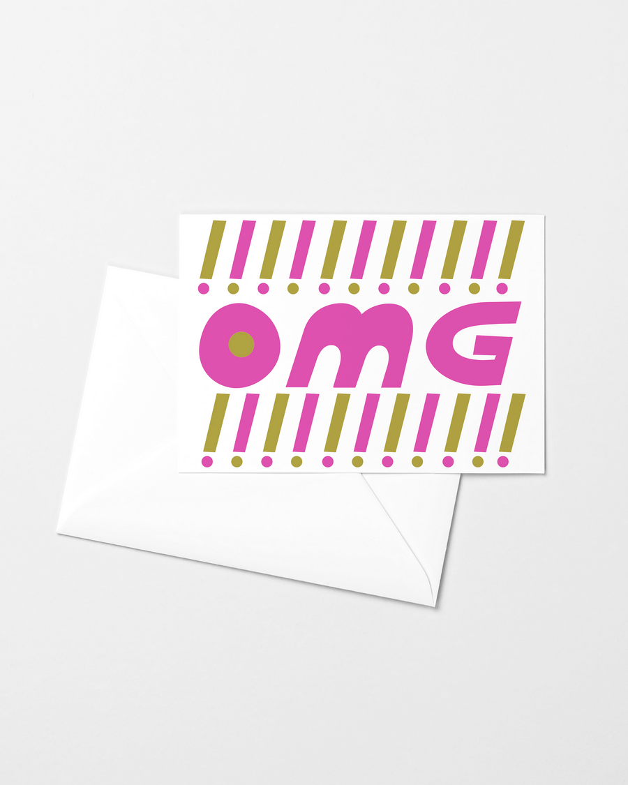 OMG Exclaim Risograph Greeting Card