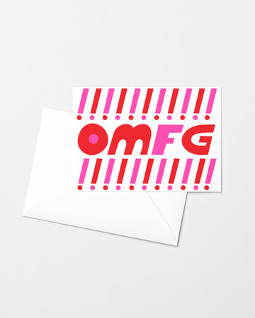 OMFG Exclaim Risograph Greeting Card