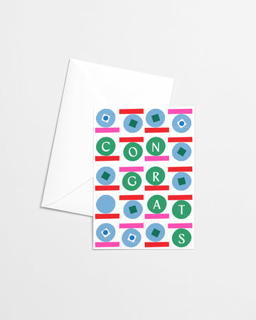 Abstract Medals Congratulations Risograph Greeting Card