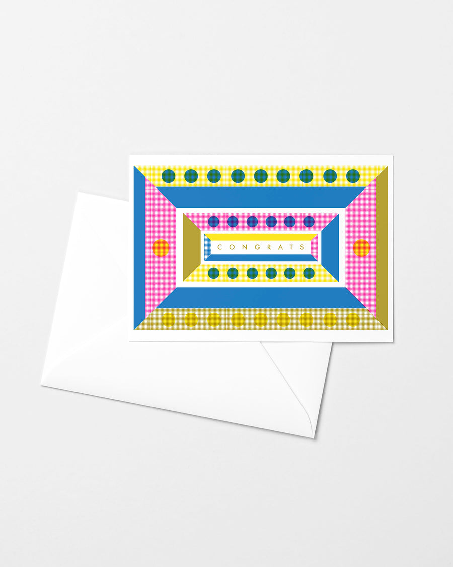 Congrats Geometric Risograph Card