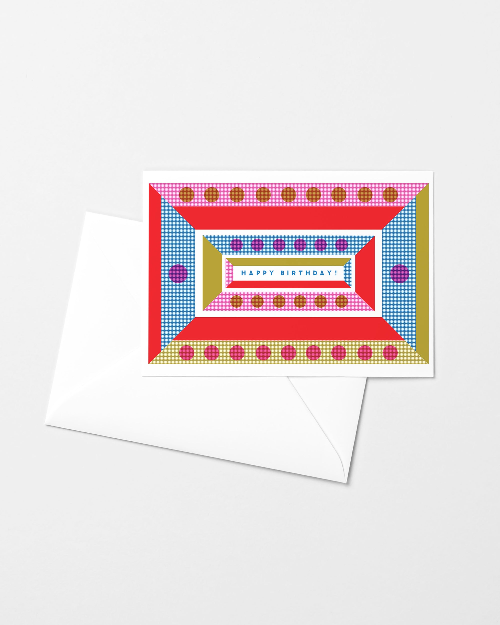 Happy Birthday Geometric Risograph Card