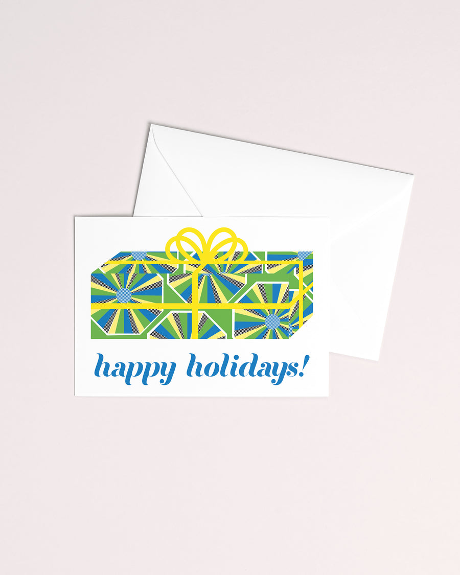 Gemstone Present Risograph Holiday Greeting Card