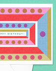 Happy Birthday Geometric Risograph Card