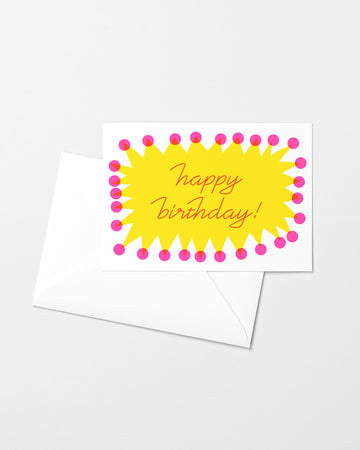 Happy Birthday Starburst Risograph Card