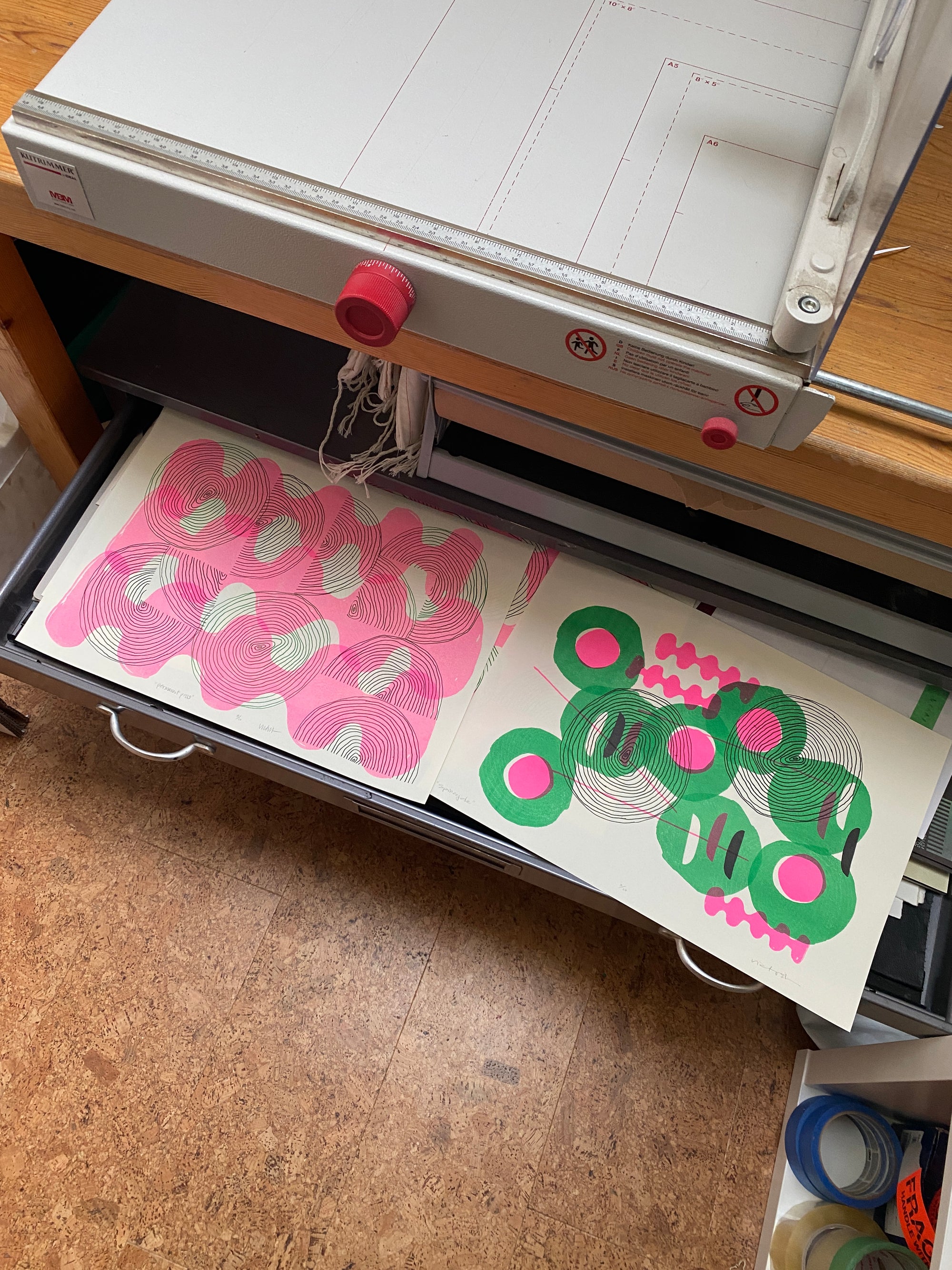 Spin Cycle Risograph print