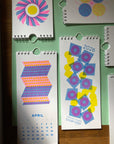 2026 Abstract Shapes Modern Risograph Wall Calendar