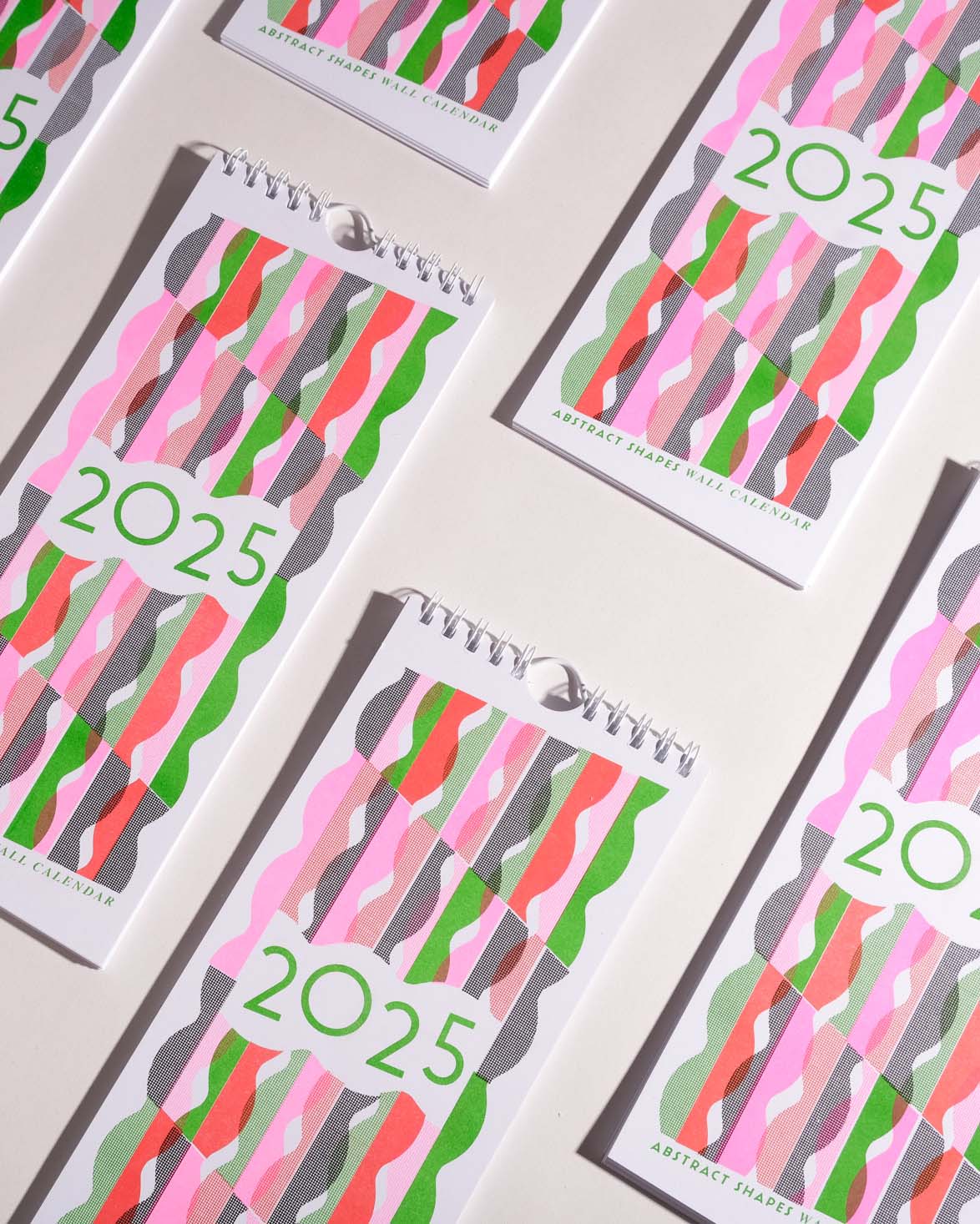 2025 Abstract Shapes Modern Risograph Wall Calendar