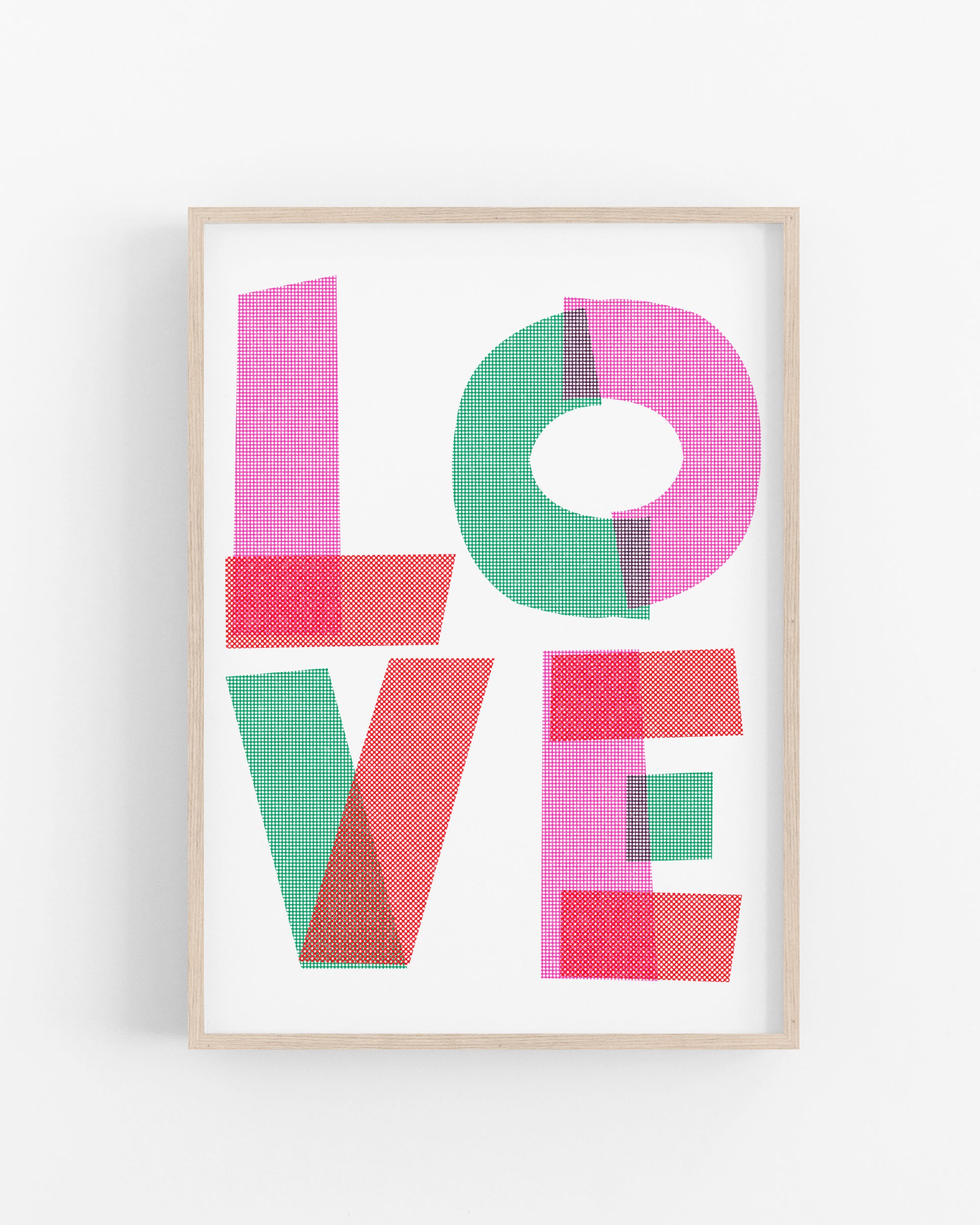 LOVE Geometric Type • Modern Risograph Print