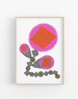 Fuzzy Flowers • Modern Risograph Print