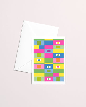 Pixel Risograph Greeting Card
