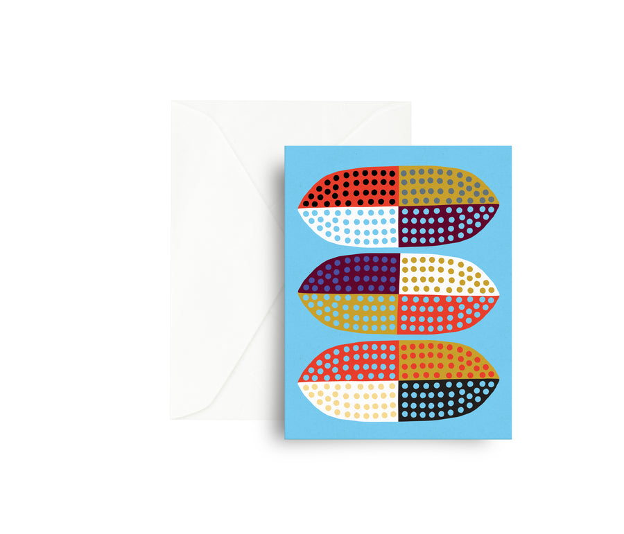Blue Surfboard Greeting Card